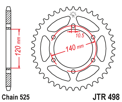 JT SPROCKETS JTR498.46 (98-00, 530146jt)
